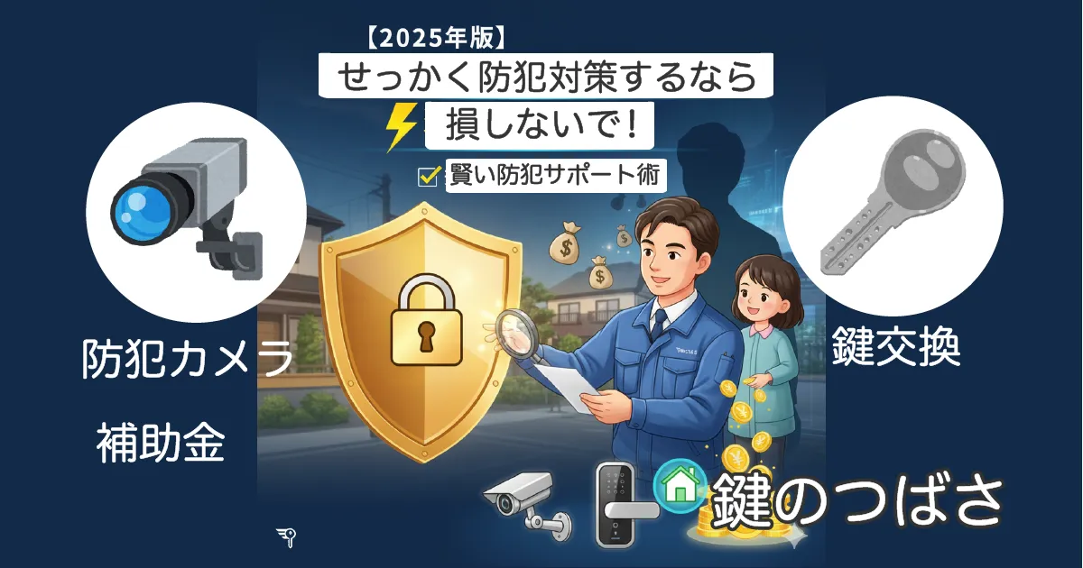 【2025年版】防犯補助金を確実に受け取るための業者選びと申請サポート。鍵のつばさ。
